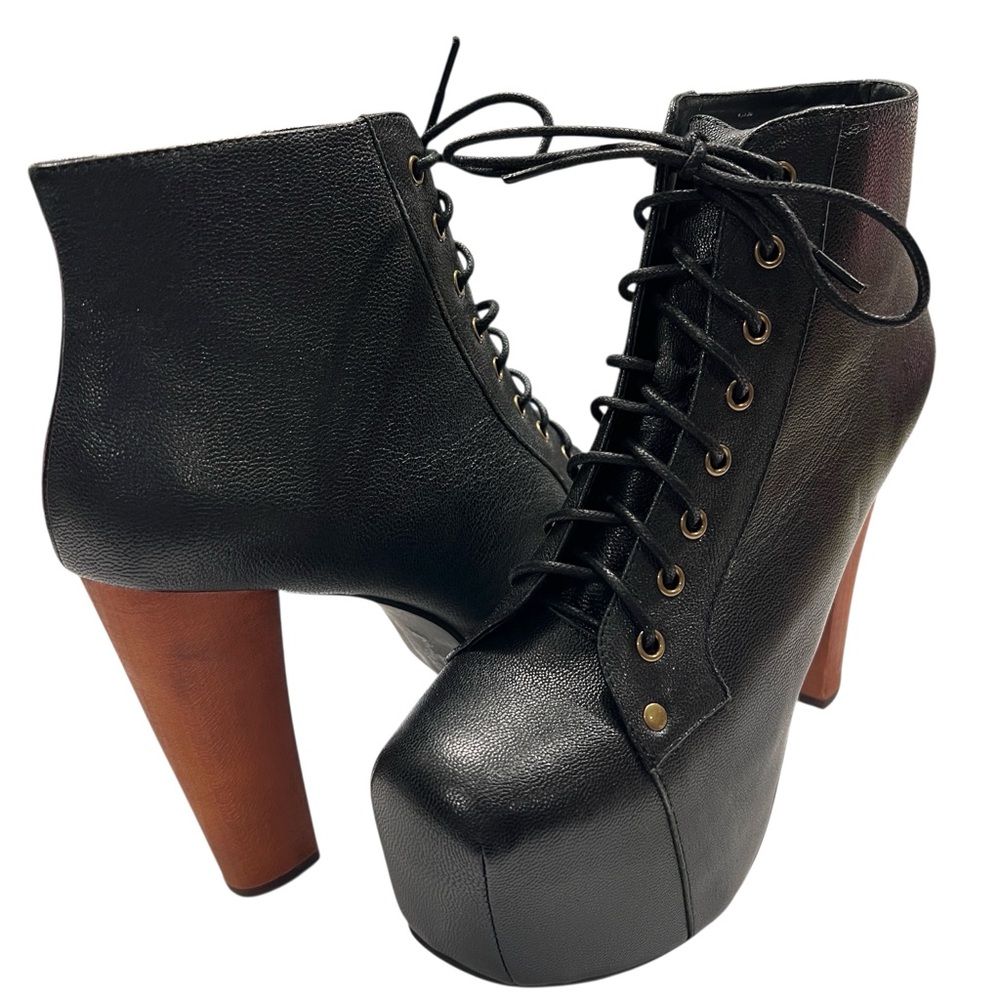Jeffrey Campbell Black Lita Platform Boots - Picture 2 of 7